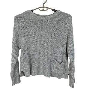 Habitat Heather Gray boxy sweater Large 100% cotton cabin fisherman coastal